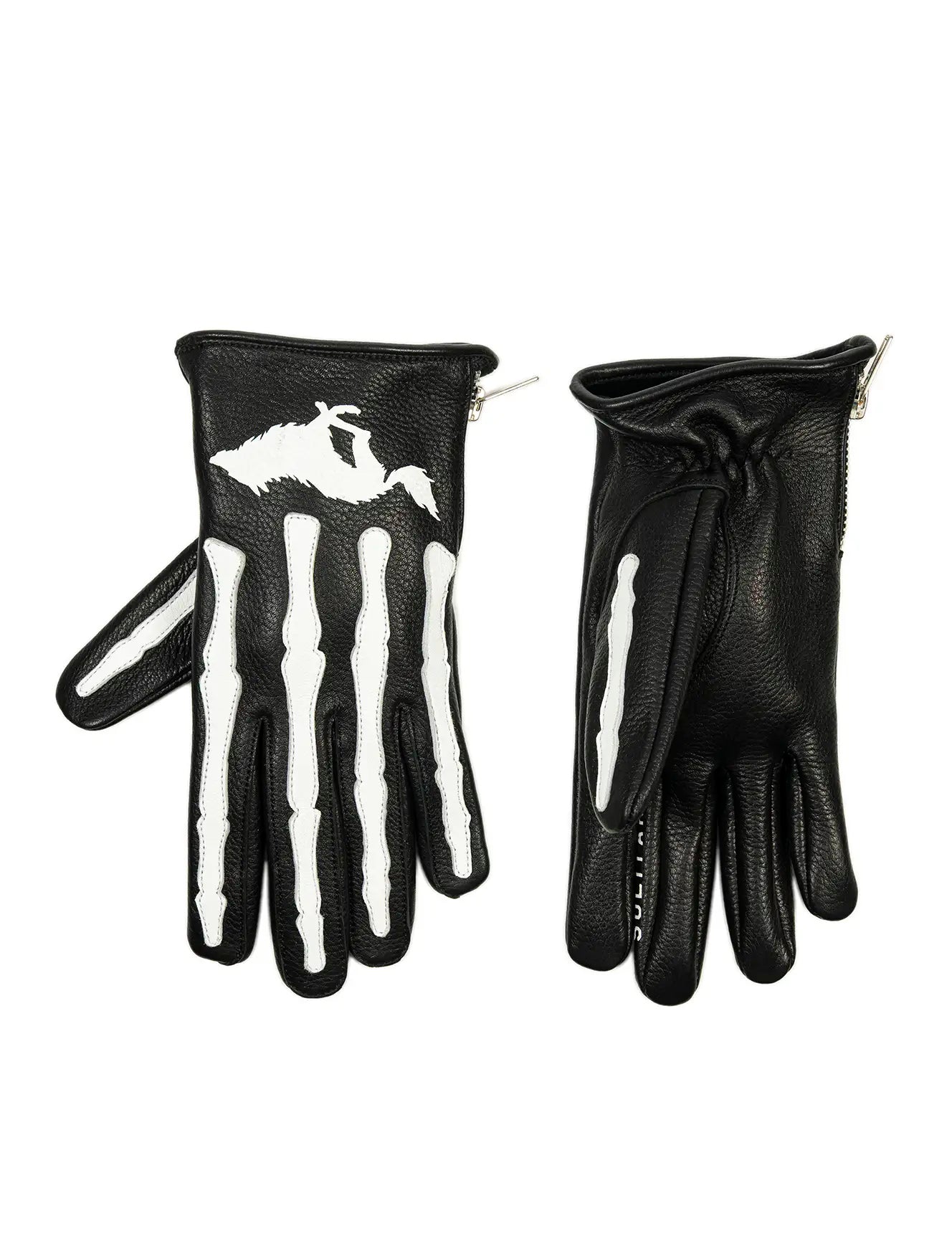 Bones Deerskin Gloves B/W