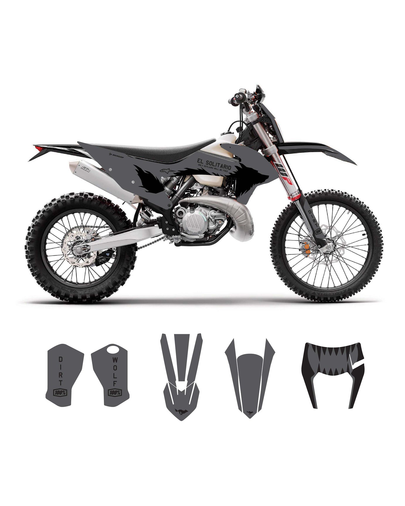 El Solitario Dirt Wolf Graphics Kit