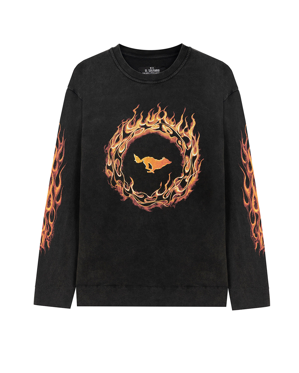 Solitario Flames Double Knit Jersey Black