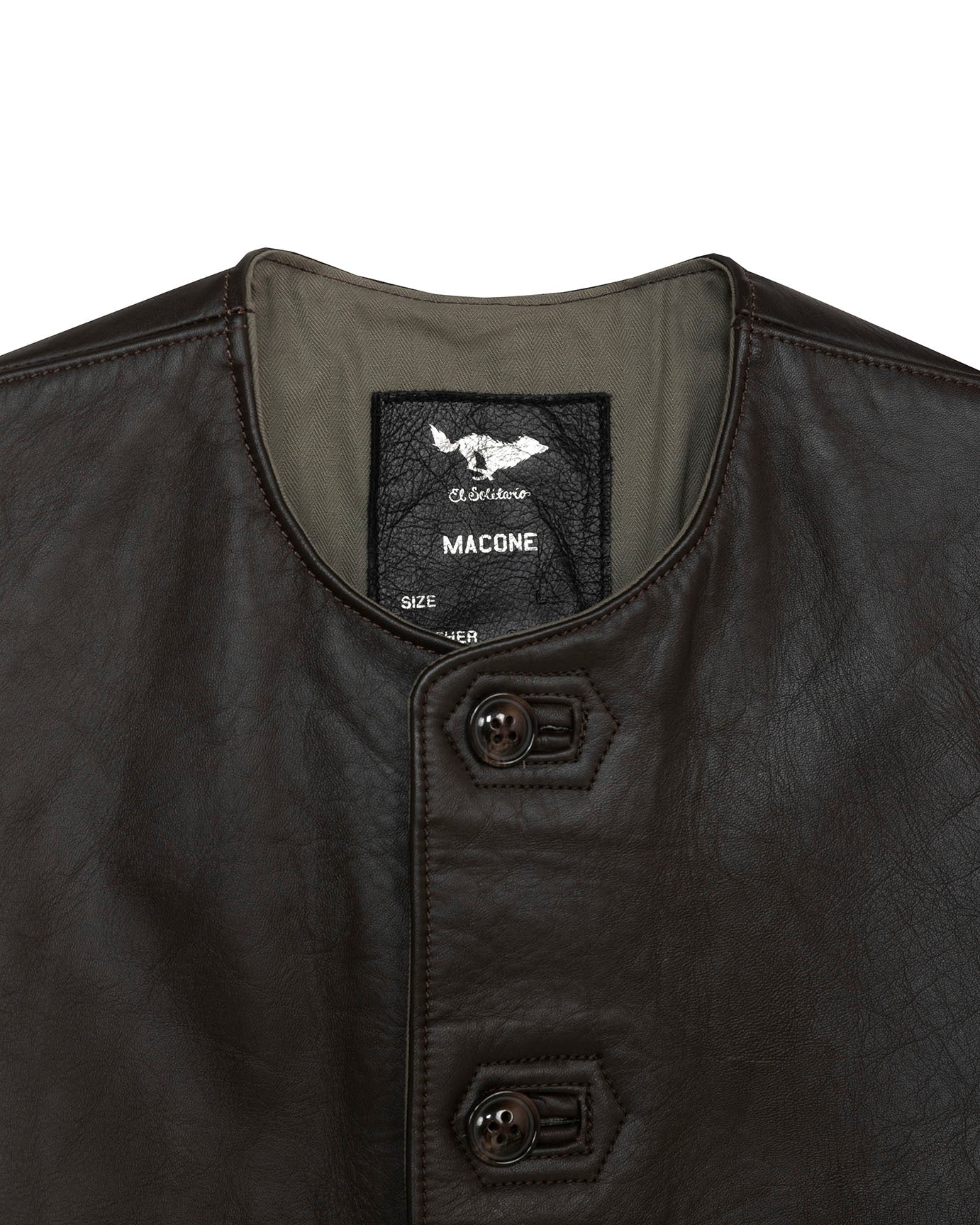 Macone Leather Vest - Lightweight Olive -