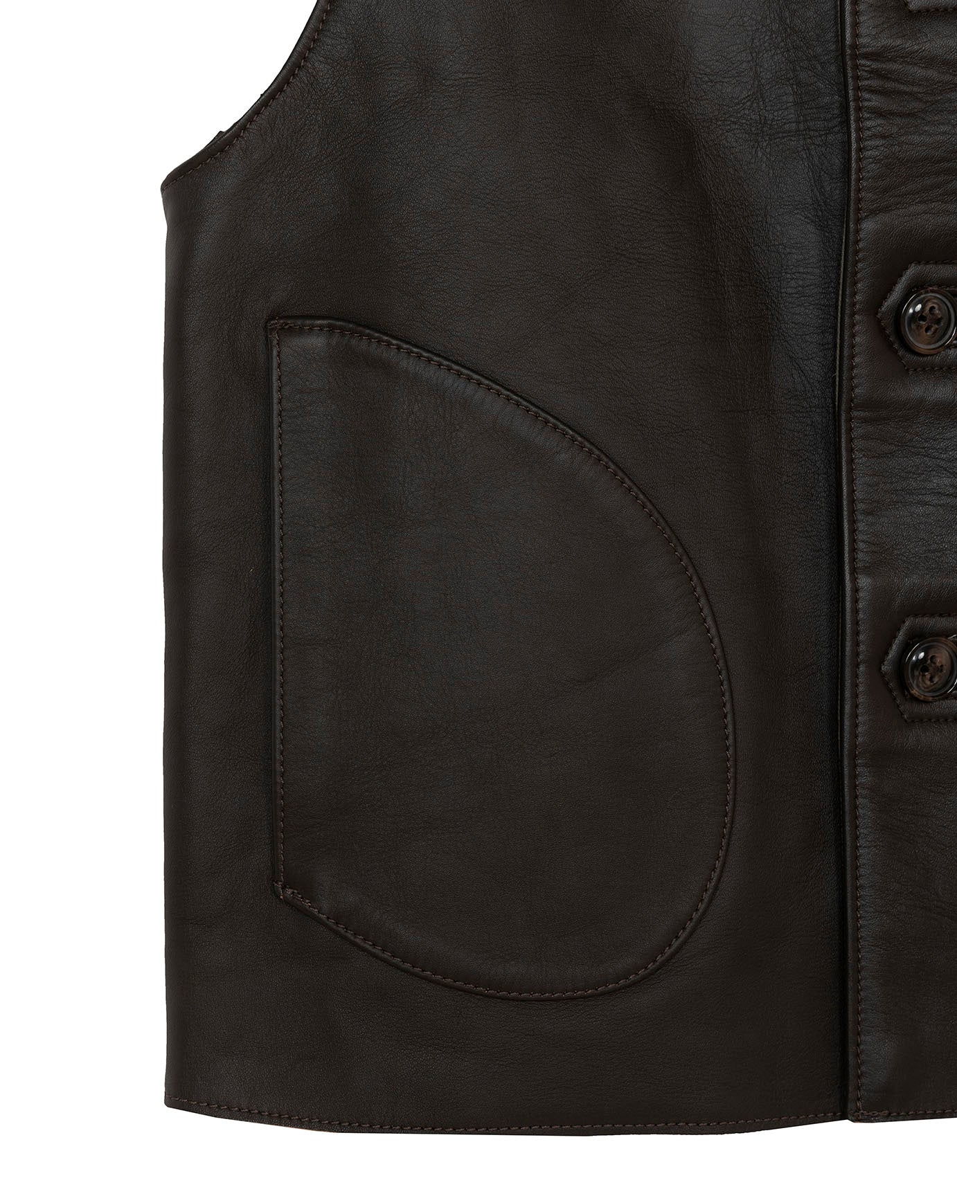Macone Leather Vest - Lightweight Olive -