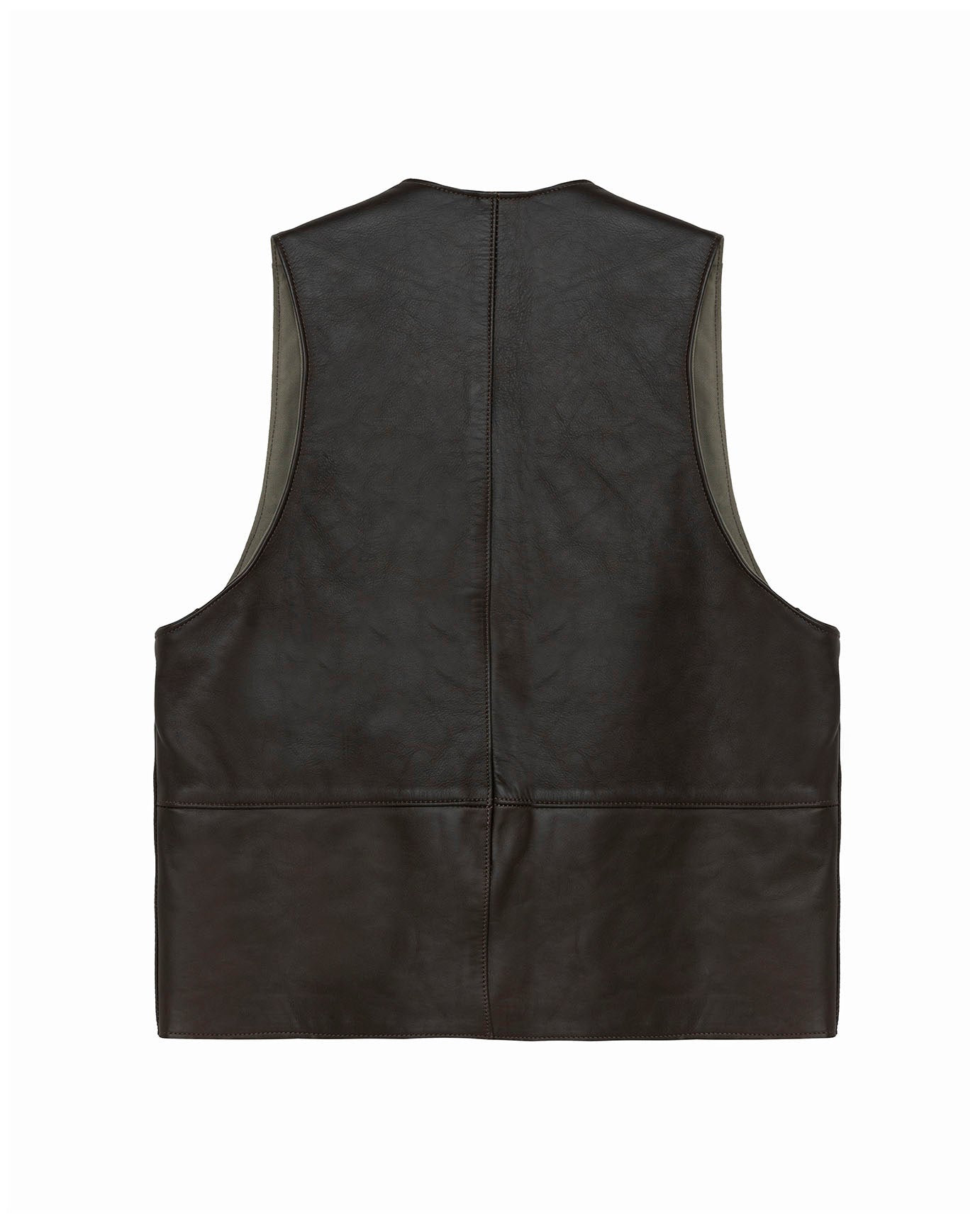 Macone Leather Vest - Lightweight Olive -