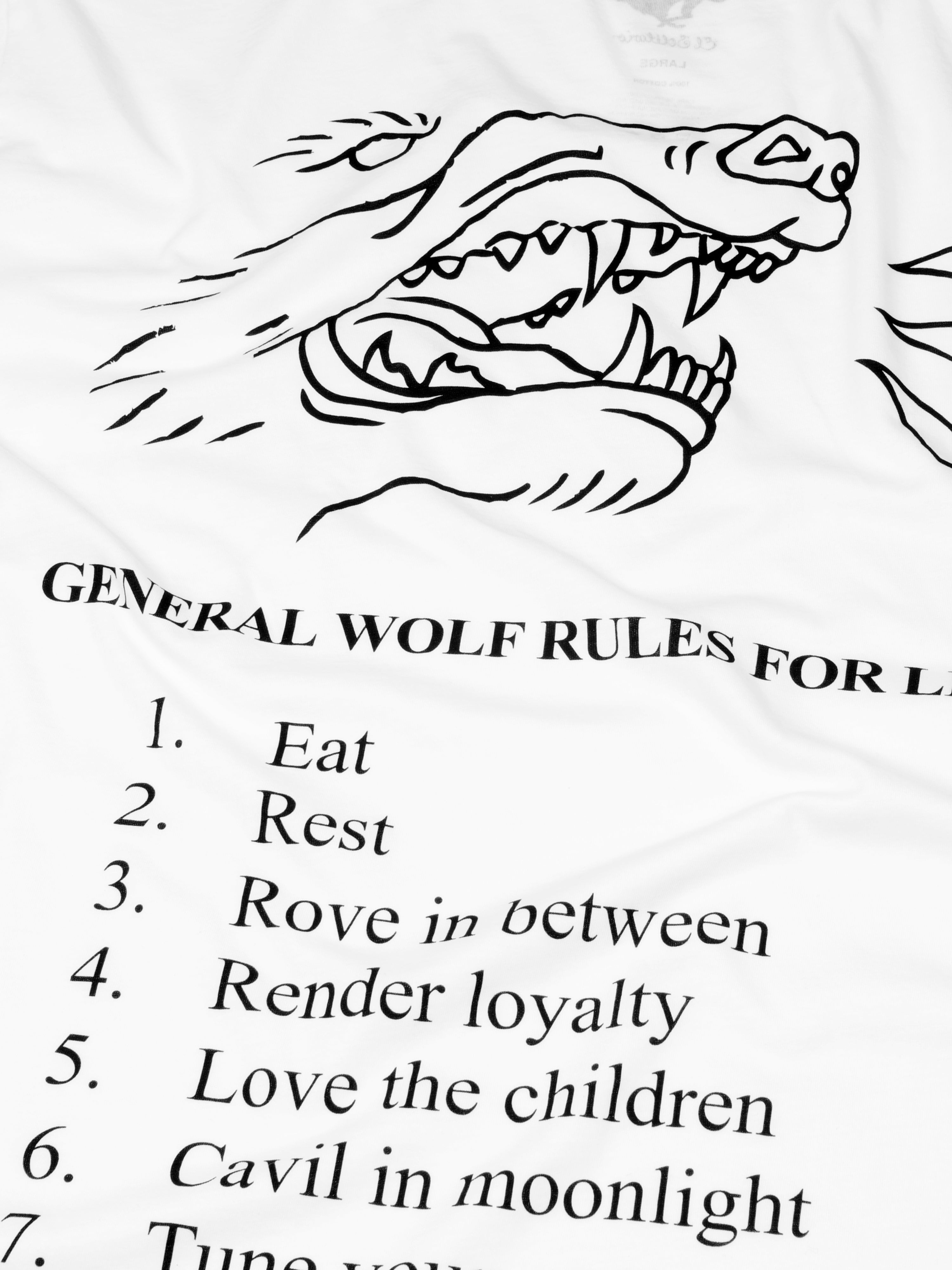 El Solitario Wolf Rules T-Shirt. Detail Back