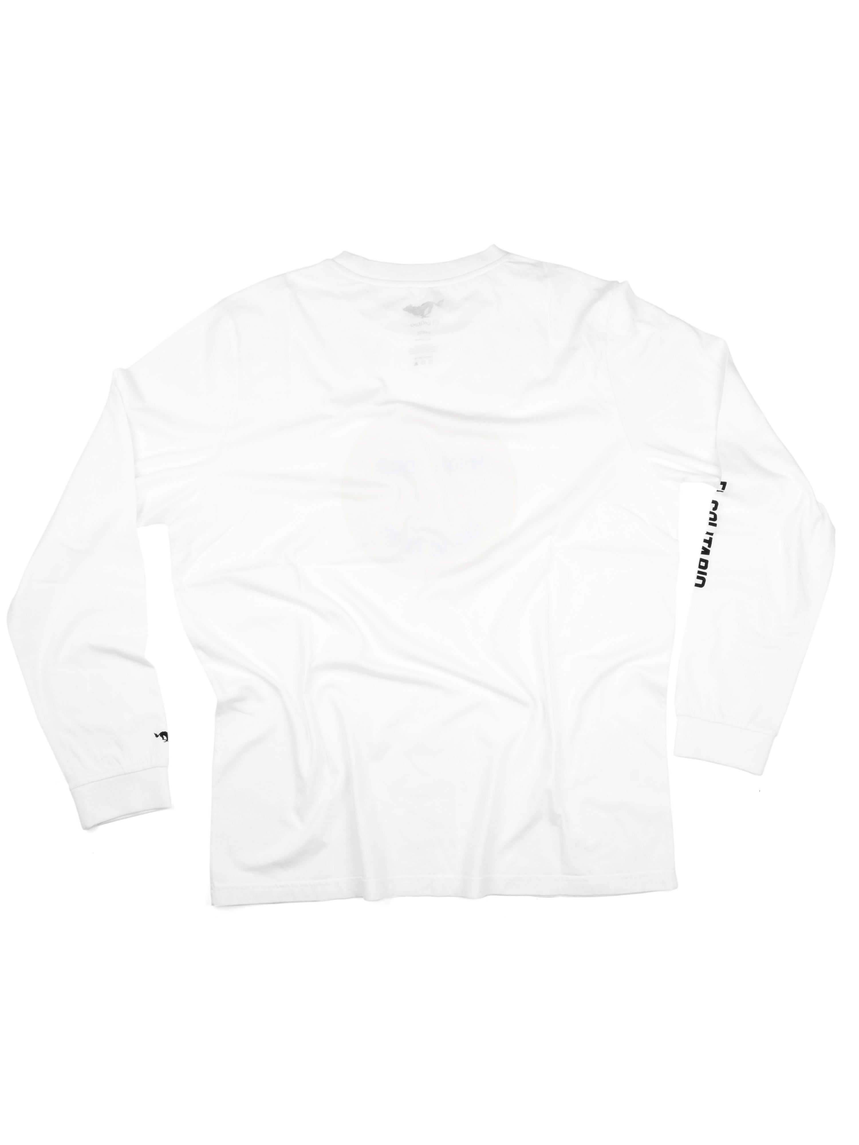 El Solitario Smiley White Long Sleeve T-Shirt. Back