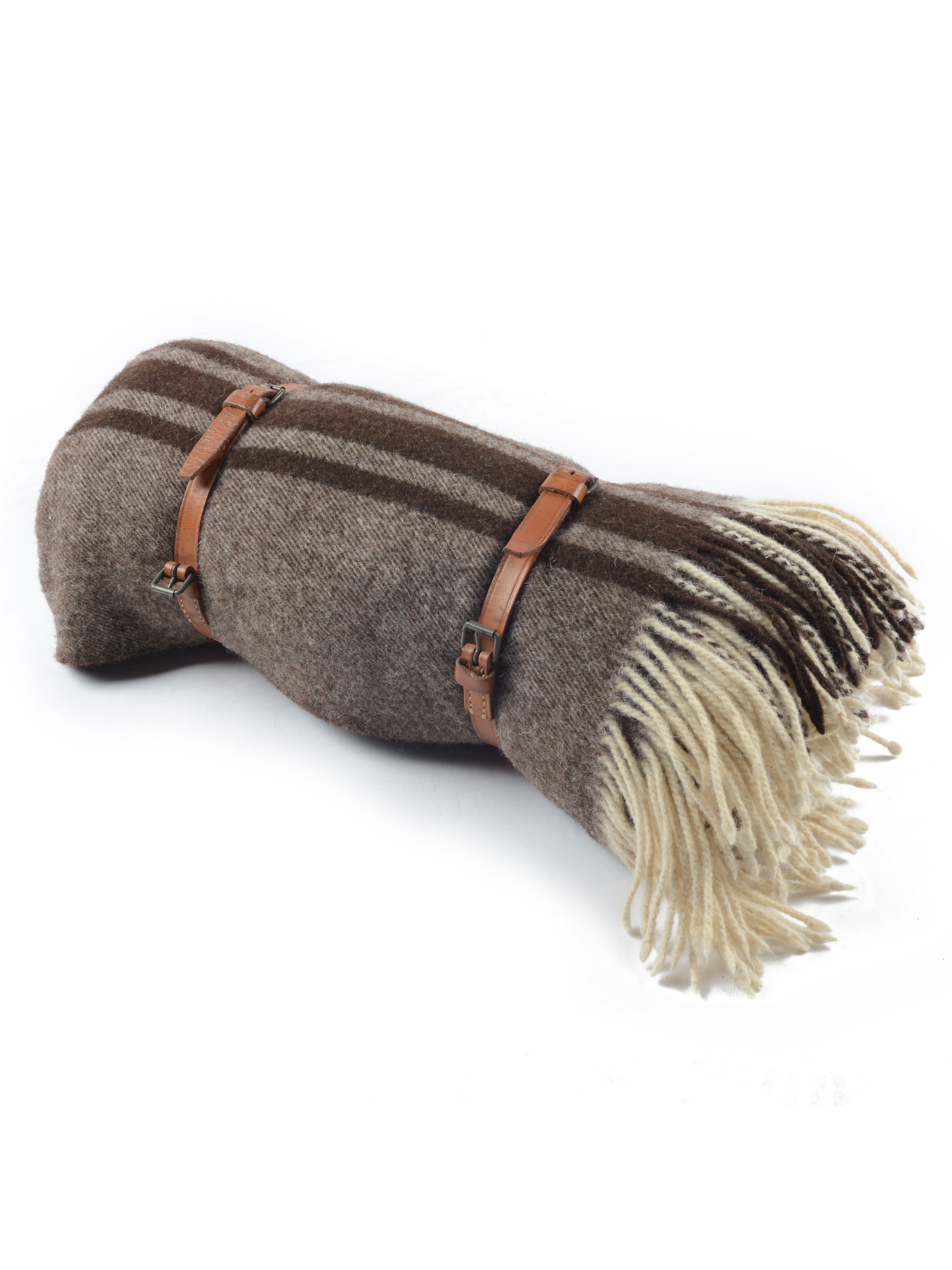 l Solitario Traditional Poncho Brown stripe