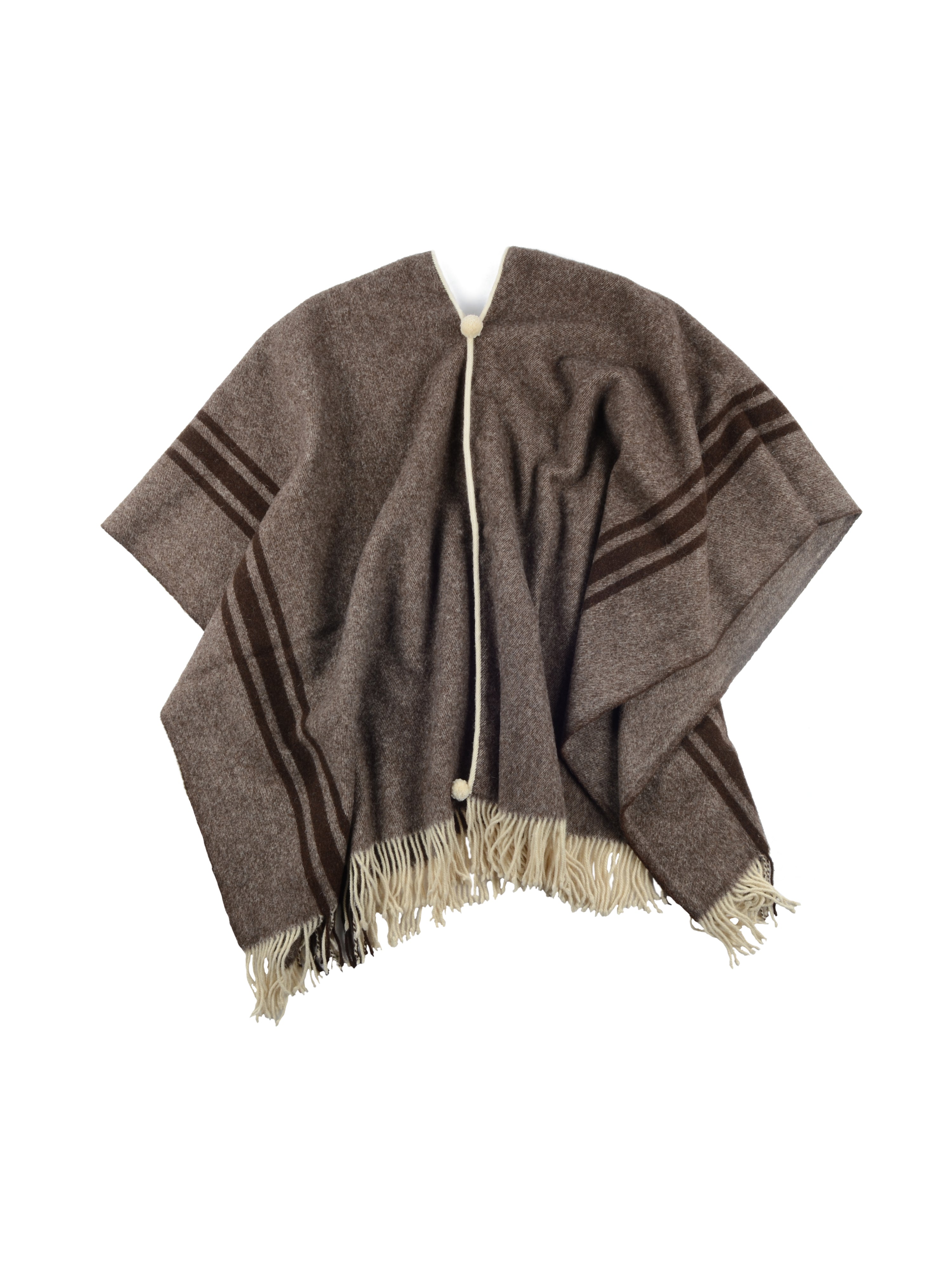 l Solitario Traditional Poncho Brown stripe
