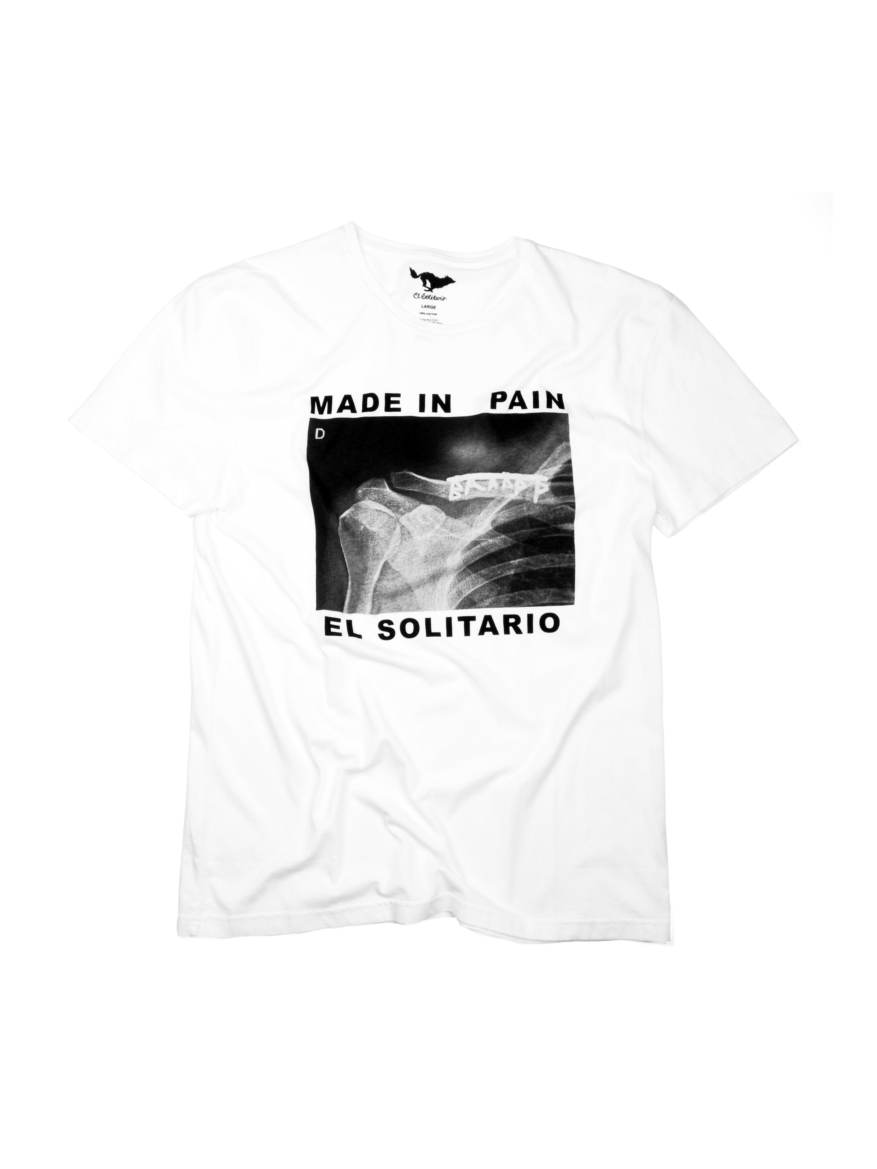 El Solitario Pain White T-Shirts. Front