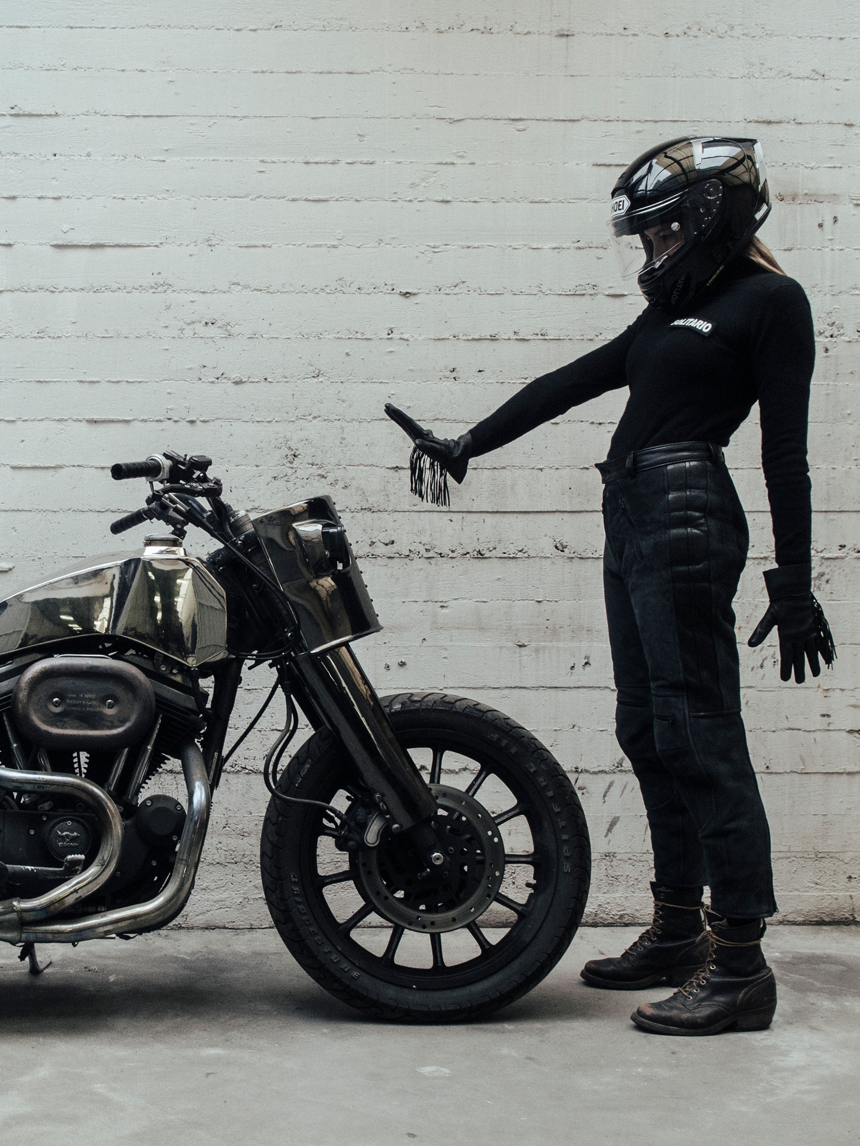 Women's Rascal Leather Motorcycle Pants Black