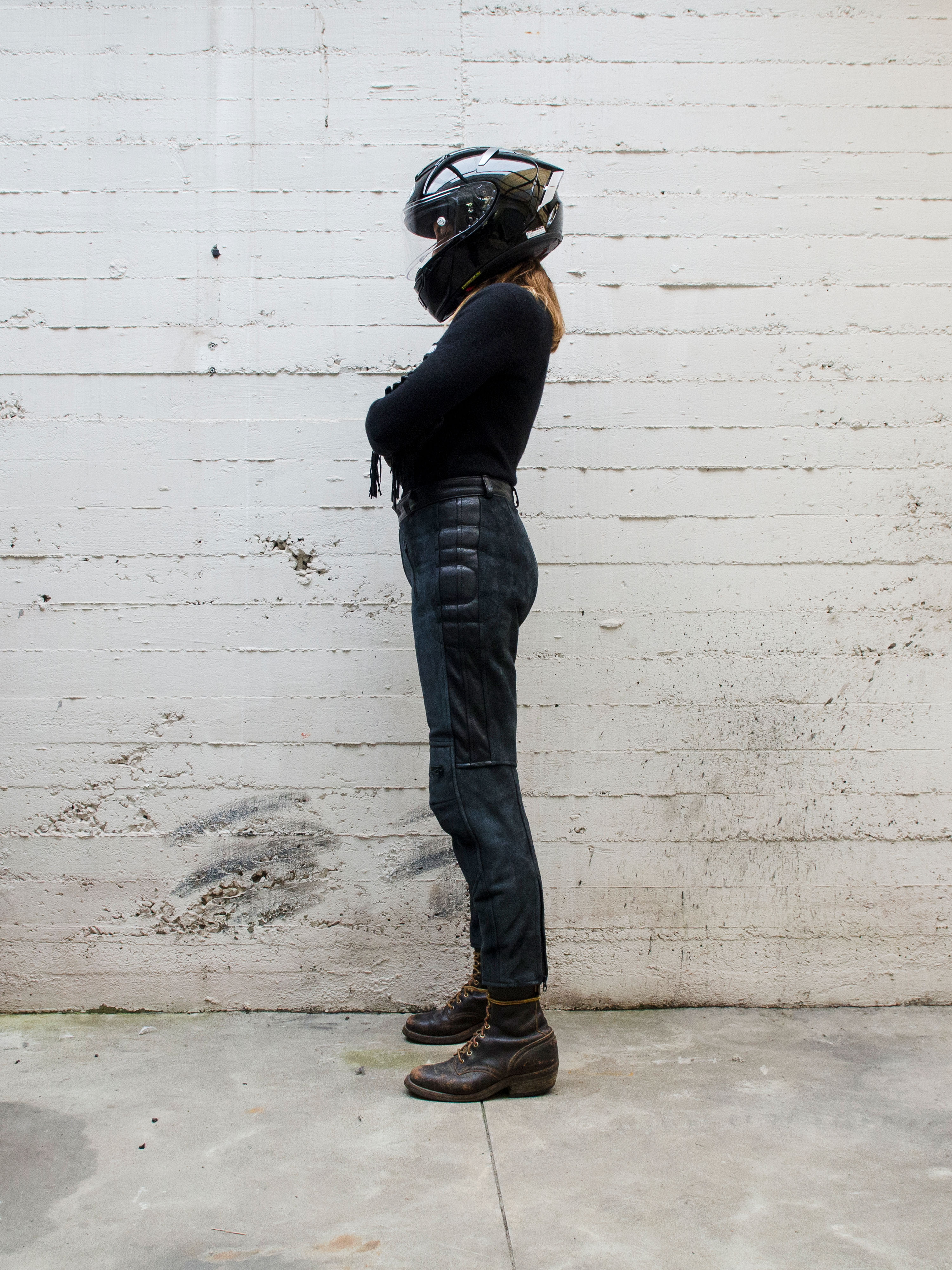 Women's Rascal Leather Motorcycle Pants Black