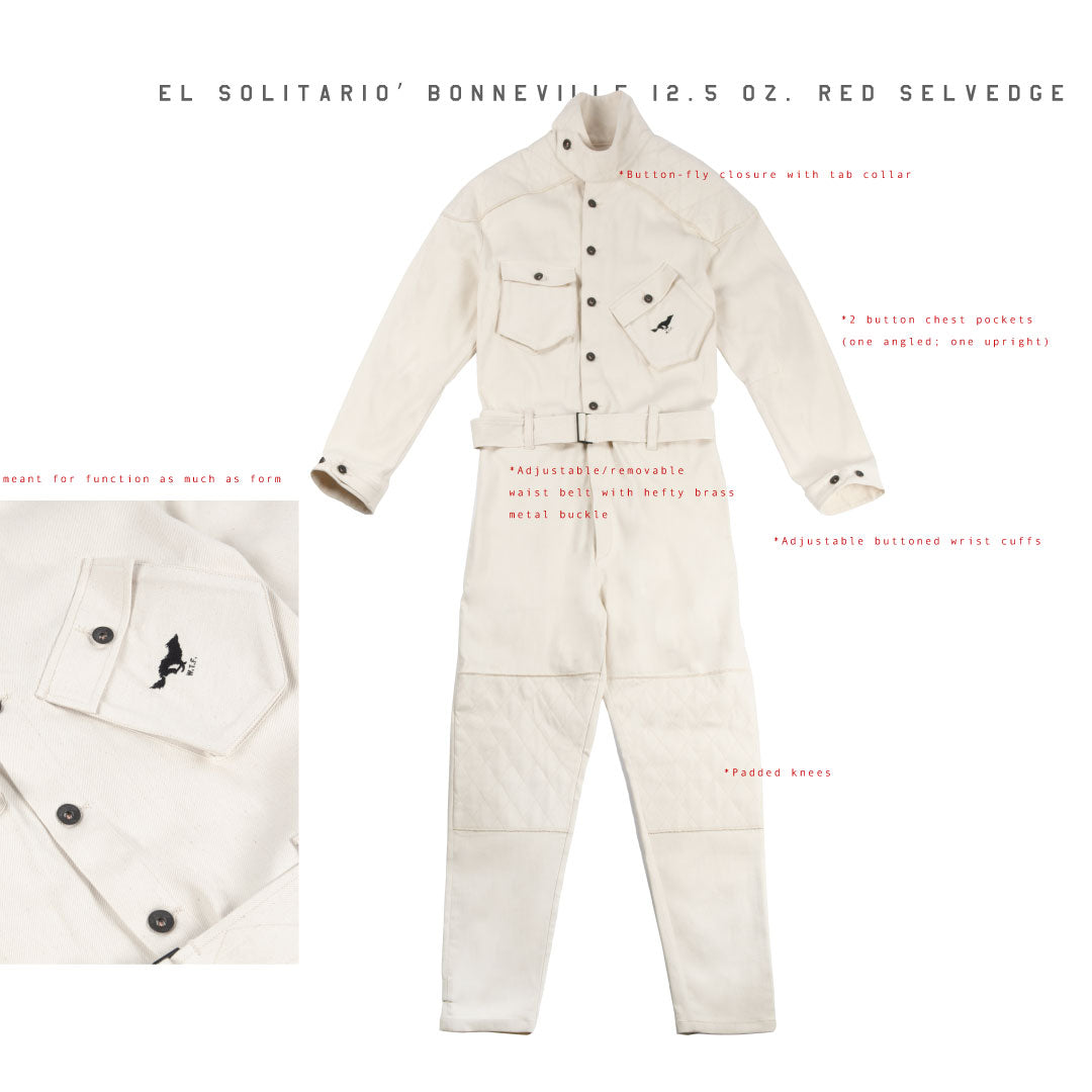 EL SOLITARIO BONNEVILLE COVERALL IN ECRU