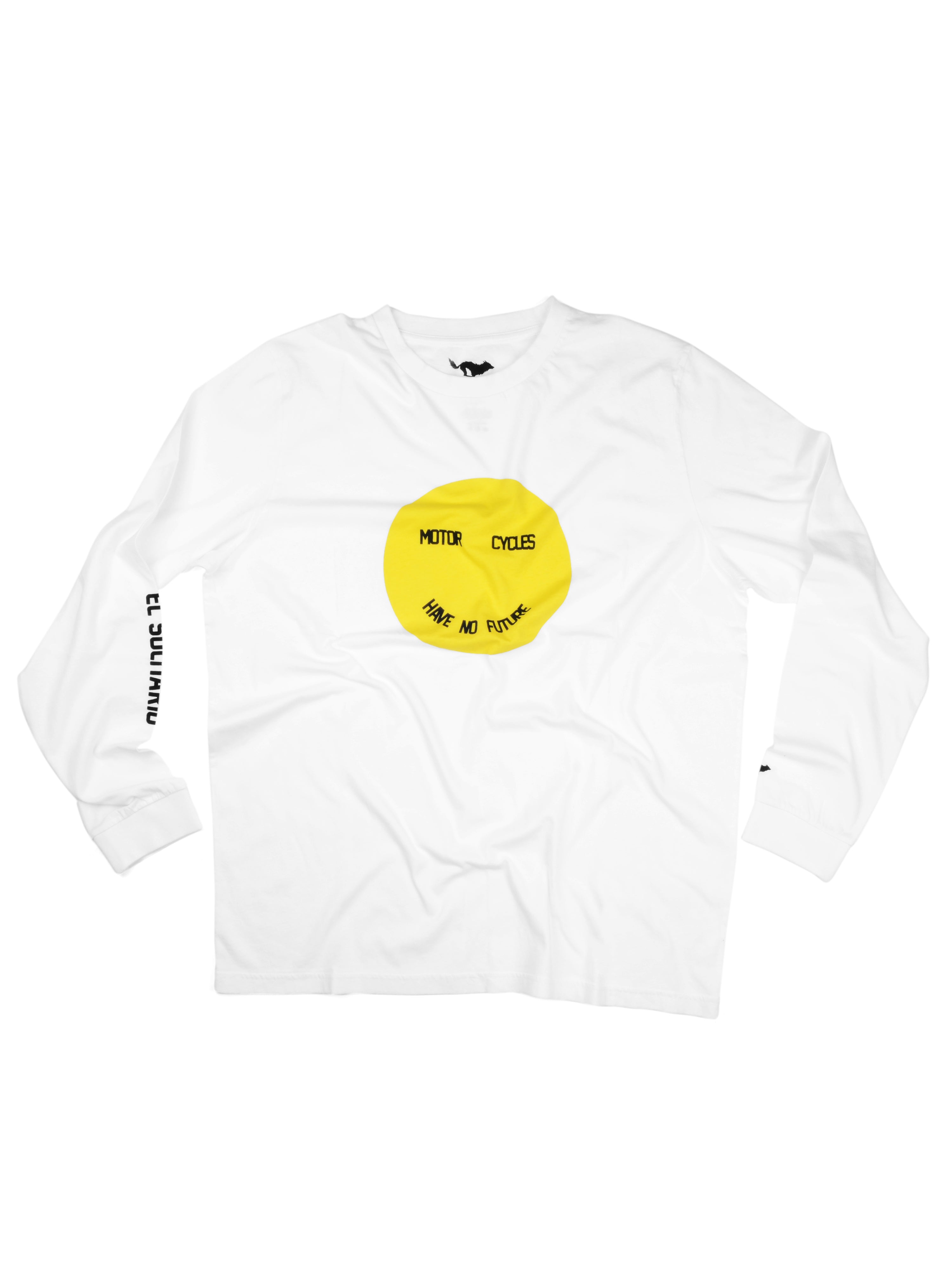 El Solitario Smiley White Long Sleeve T-Shirt. Front