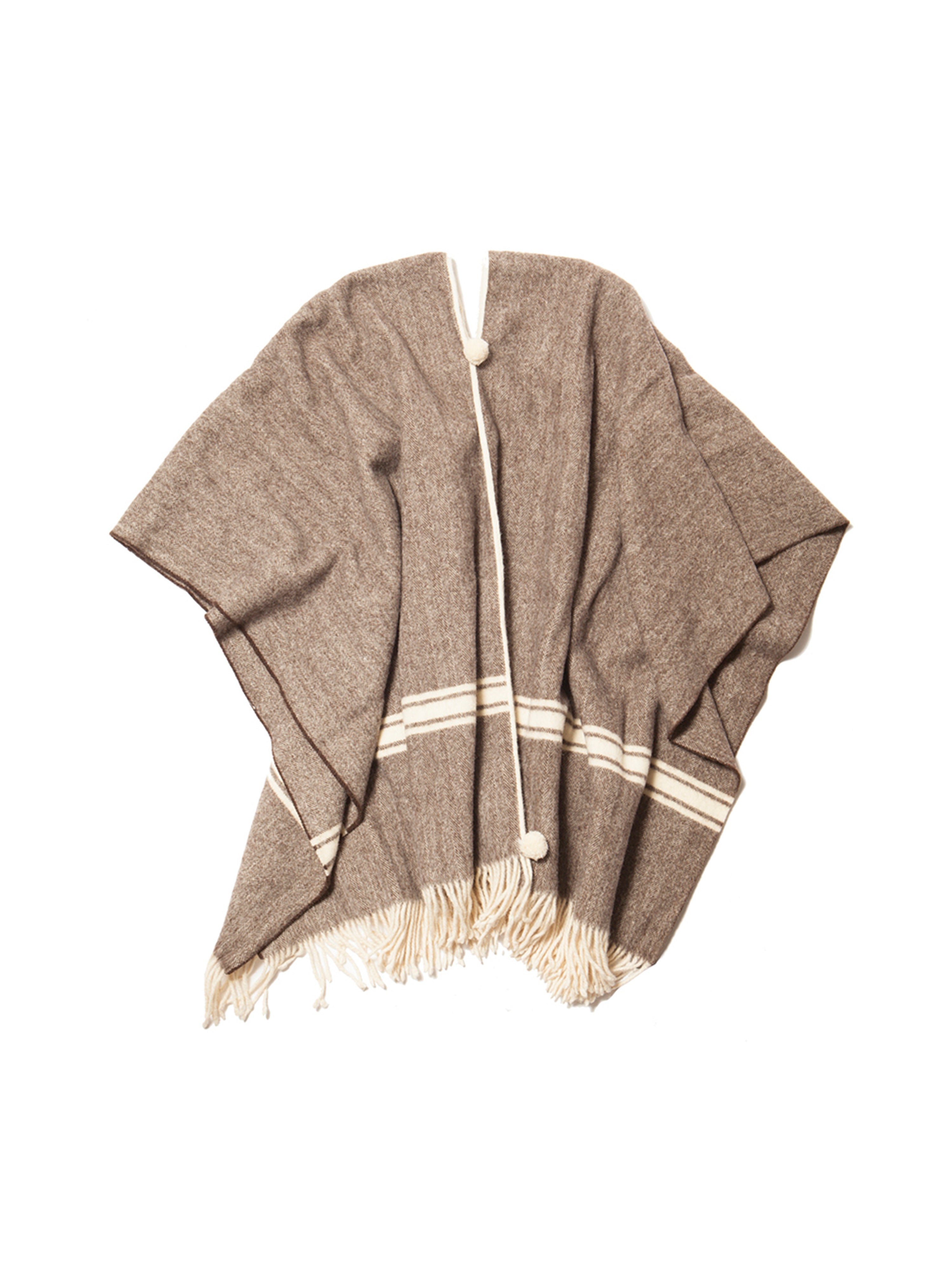 El Solitario Traditional Poncho White Stripe
